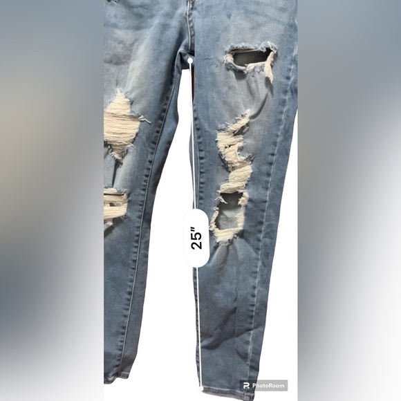 Aeropostle distressed, high rise, curvy jeggings - Picture 3 of 7